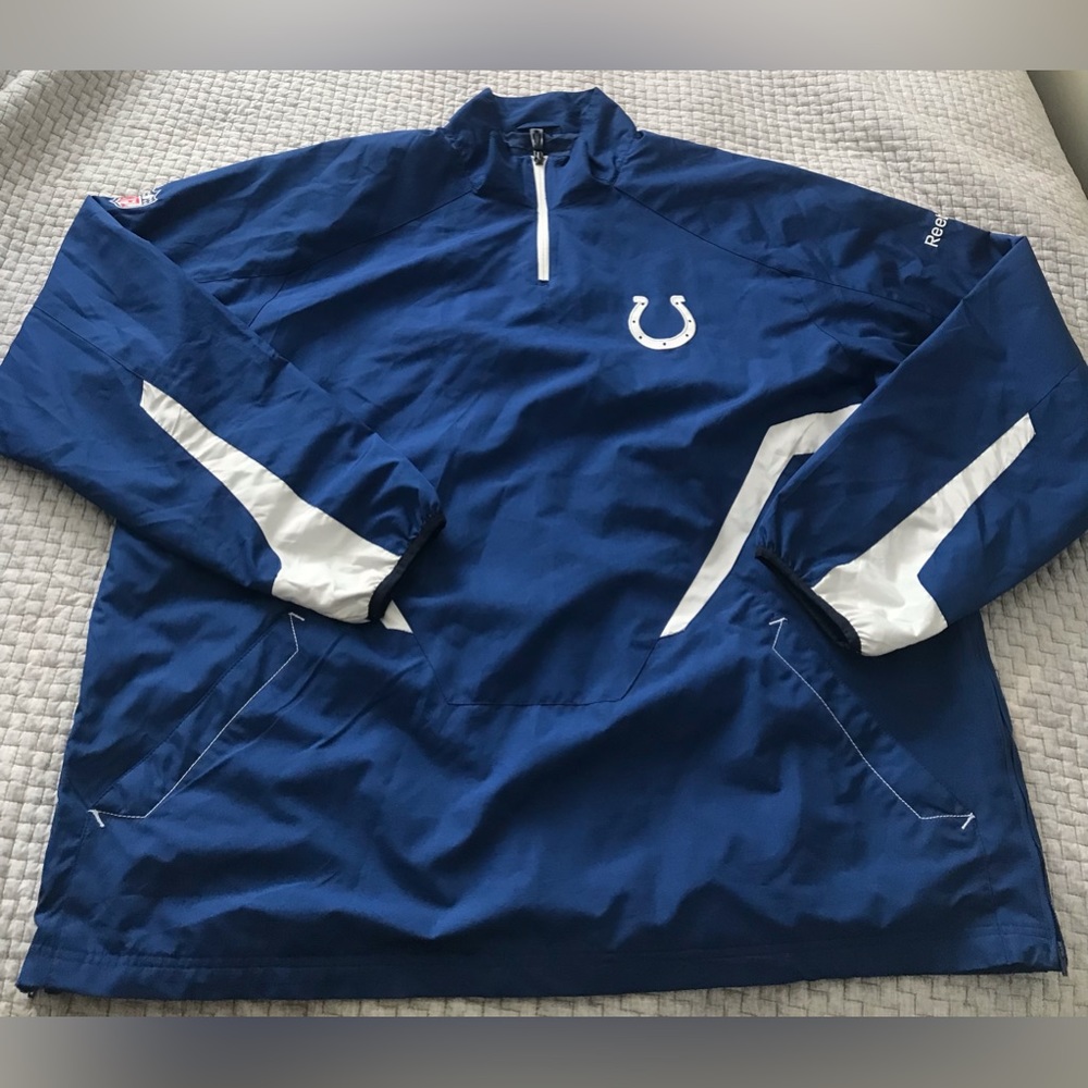 Indianapolis Colts Official Reebok On Field Windbreaker Pullover Size XL